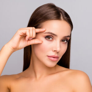 Woman with great facial features and skin