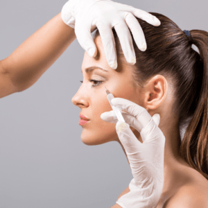 woman getting a botox injection