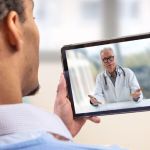 Patient receiving telehealth appointment