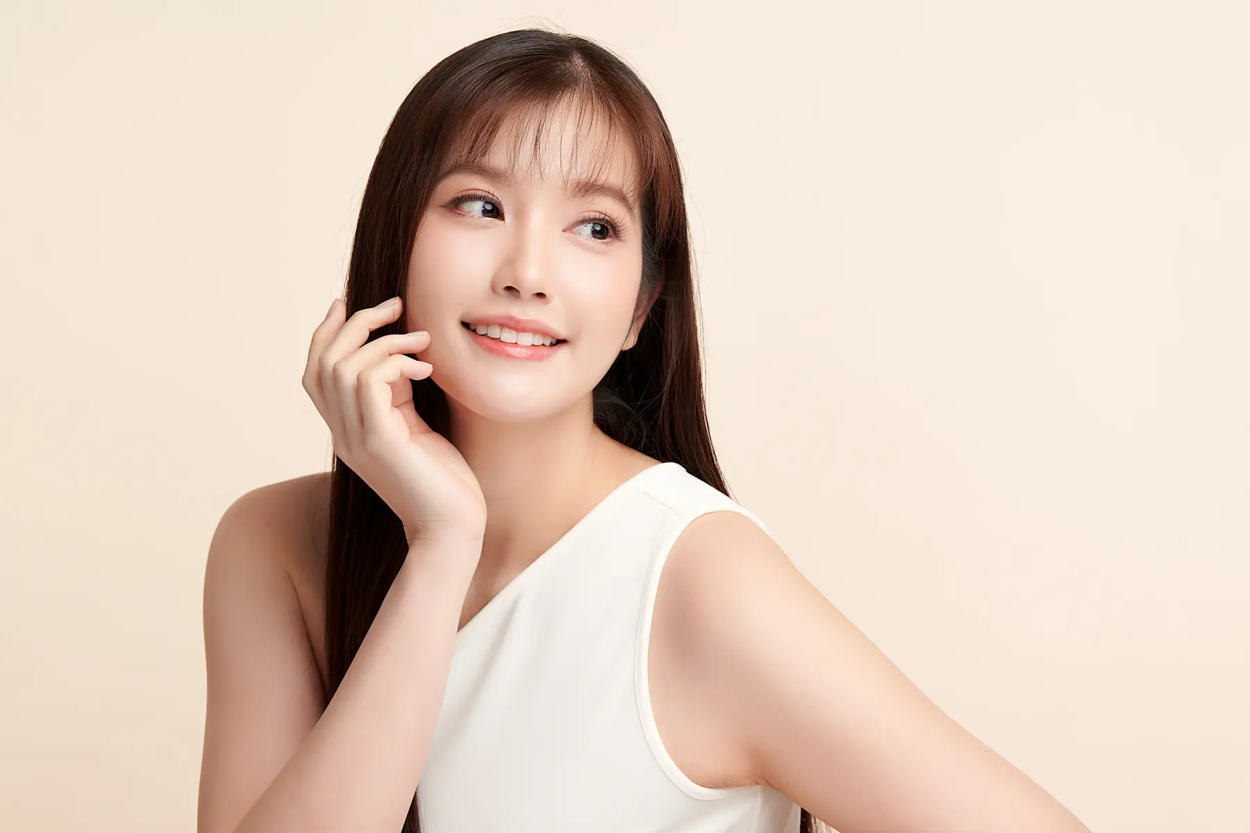 Beautiful young woman with clean fresh skin